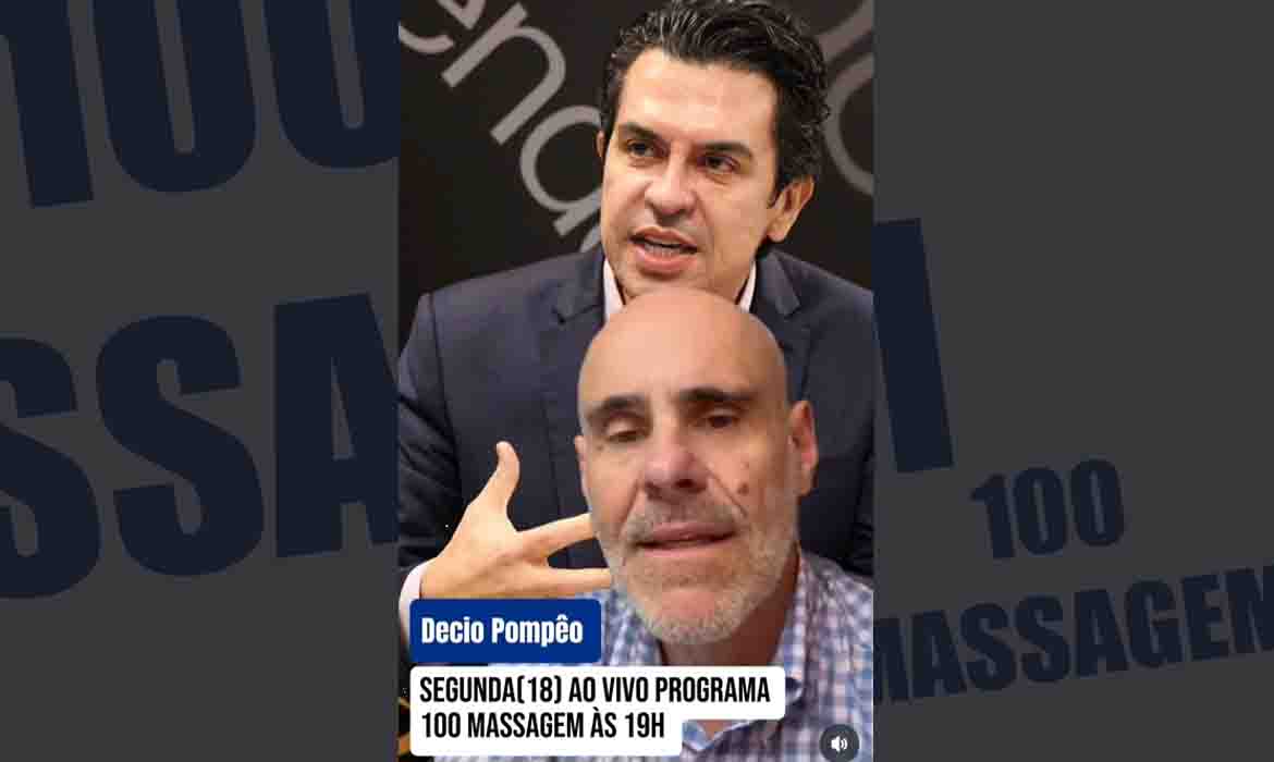 Segunda-feira, dia 18, prepare-se: o Programa 100 Massagem com Décio Pompêo