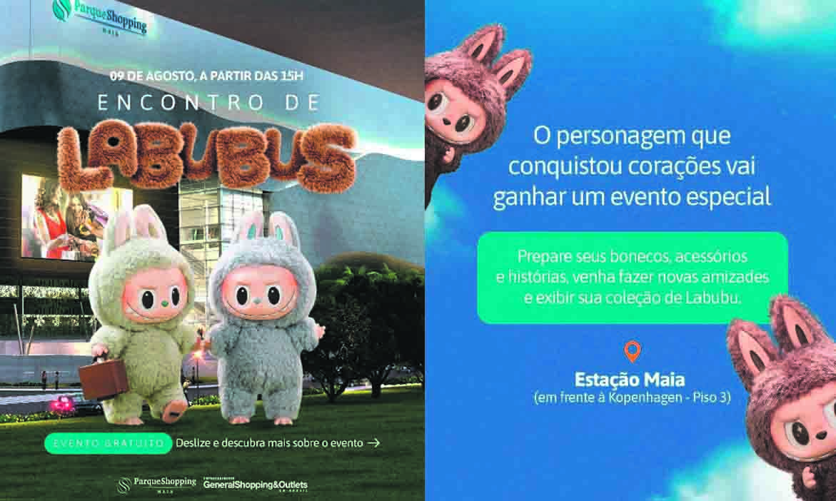 Encontro de Labubus movimenta Parque Shopping Maia